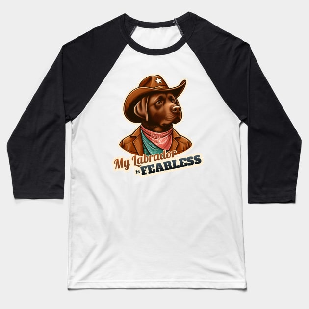 Cowboy Labrador Retriever Baseball T-Shirt by k9-tee